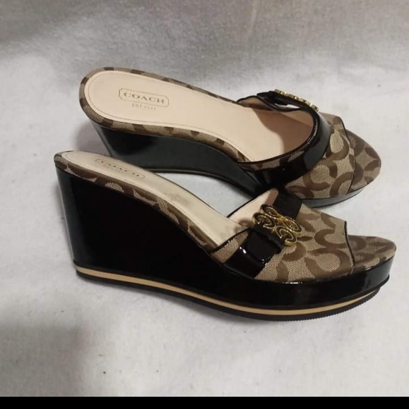 Coach signature platform wedge size 39.5 - Picture 8 of 9